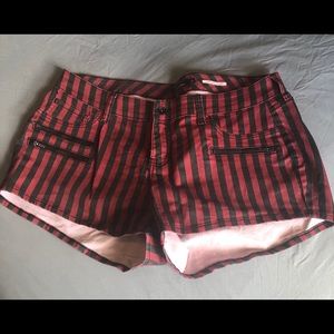 Blackheart red black striped low rise shorts